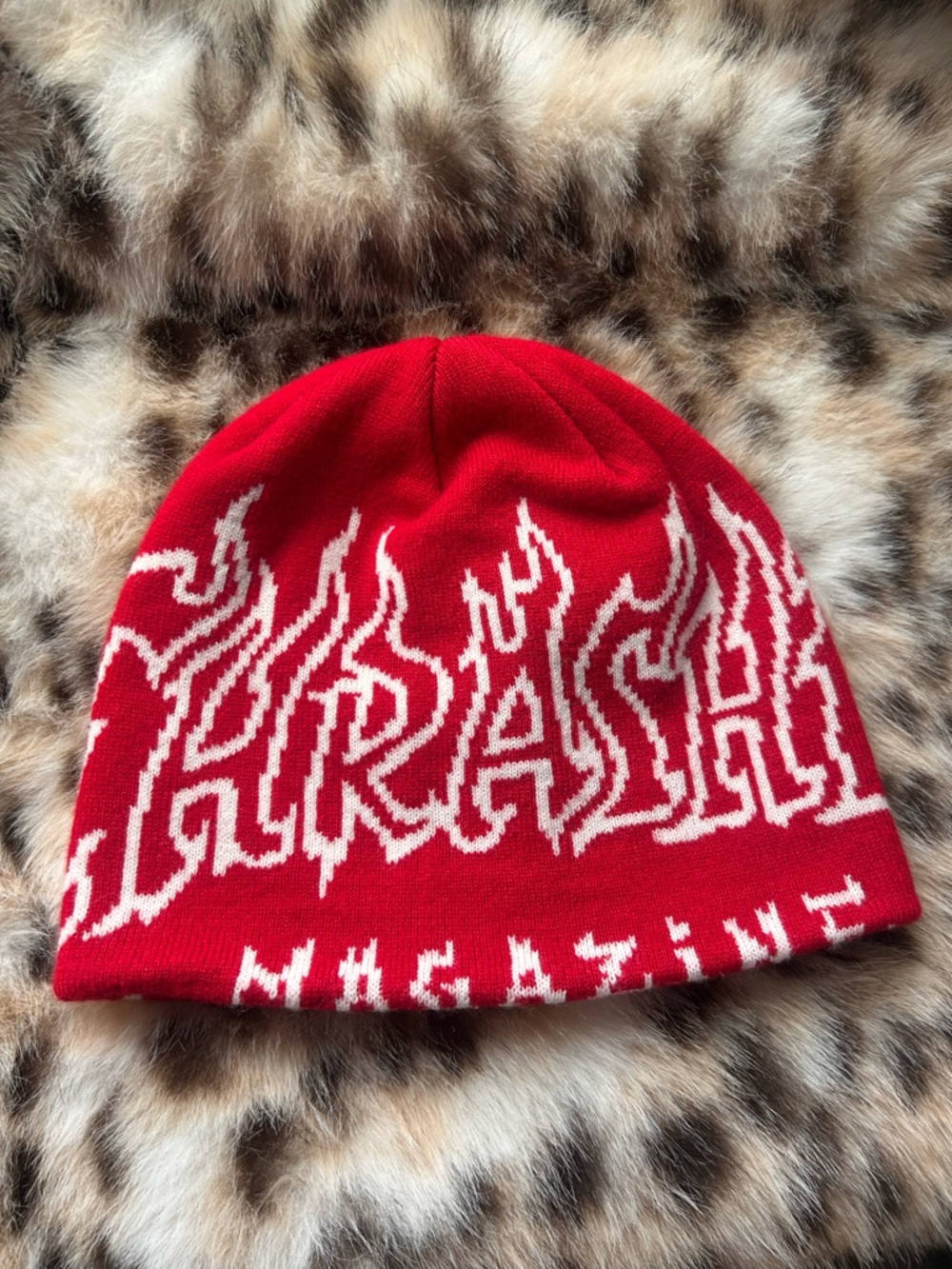 Thrasher Fire Outlined Skully Beanie -EUC-
